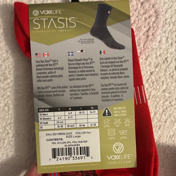 VoxxLife Red Crew Athletic Socks - Picture 2 of 3